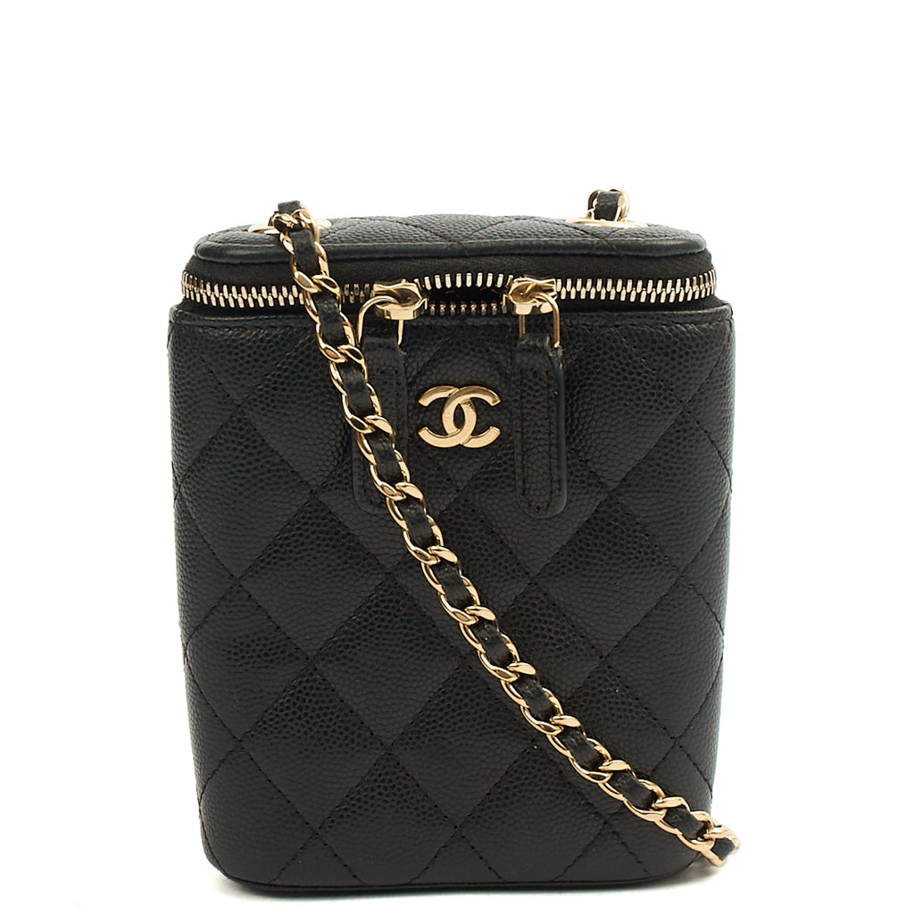 Chanel Cross Body Vanity Case - Mini in Black, Caviar Leather