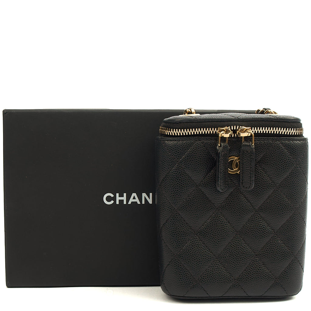 Chanel Cross Body Vanity Case - Mini in Black, Caviar Leather