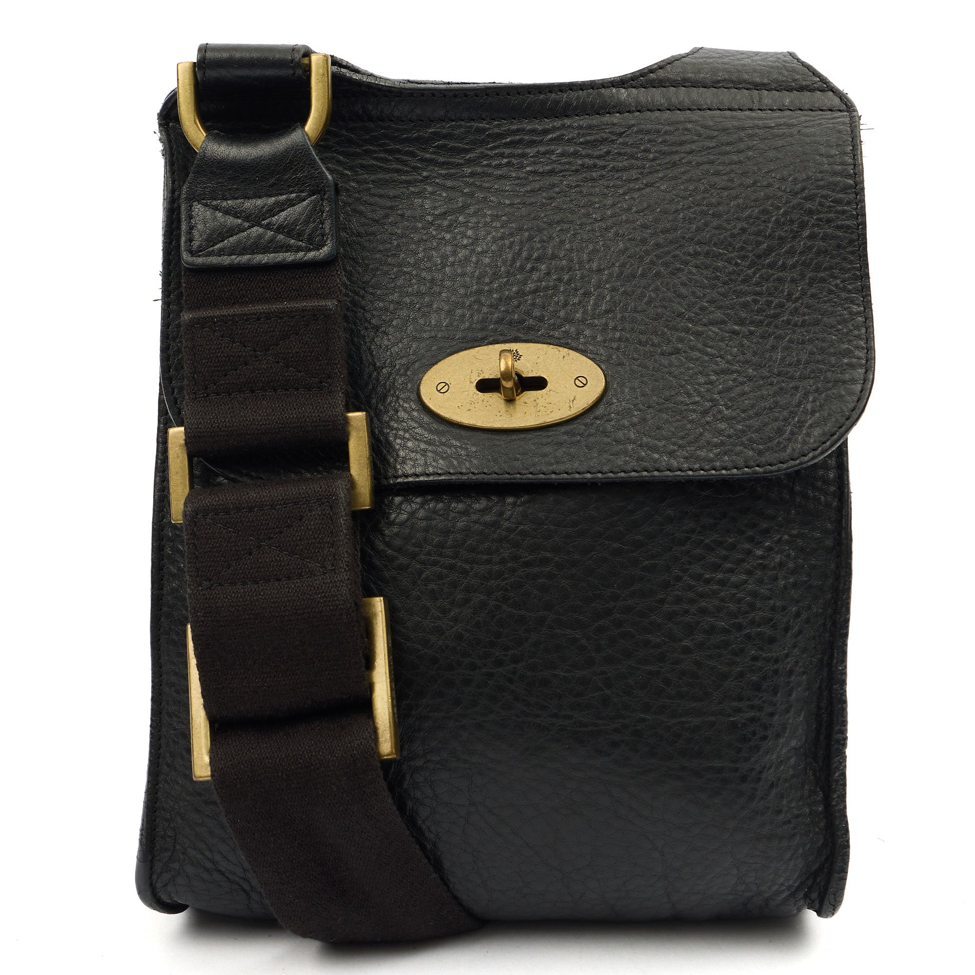 Mulberry Cross Body Antony in Black, Calfskin Leather