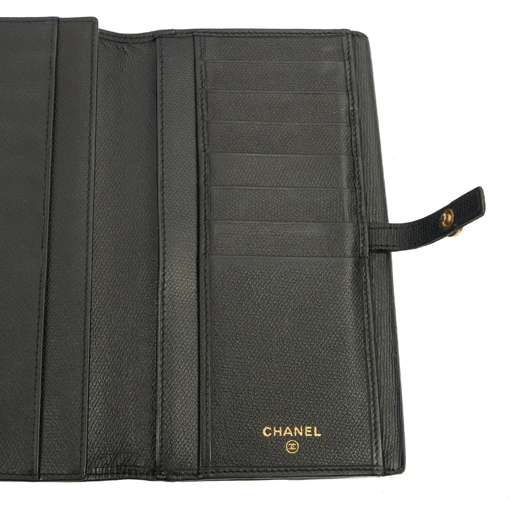 Chanel Wallet Zip Wallet in Black, Calfskin Leather