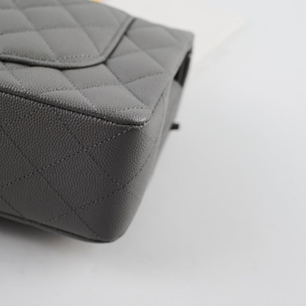 Chanel Small Classic Flap Caviar 22B Grey (Microchipped)