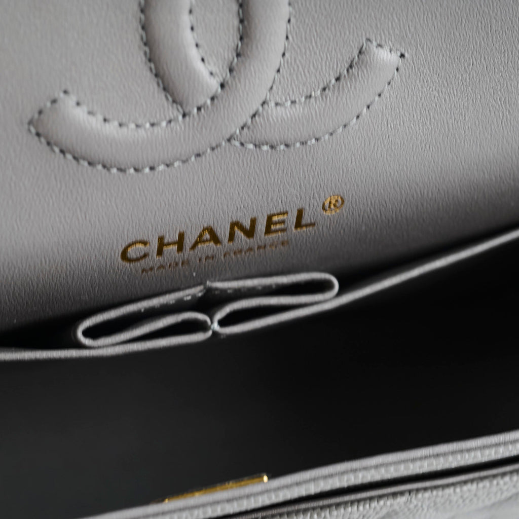 Chanel Small Classic Flap Caviar 22B Grey (Microchipped)