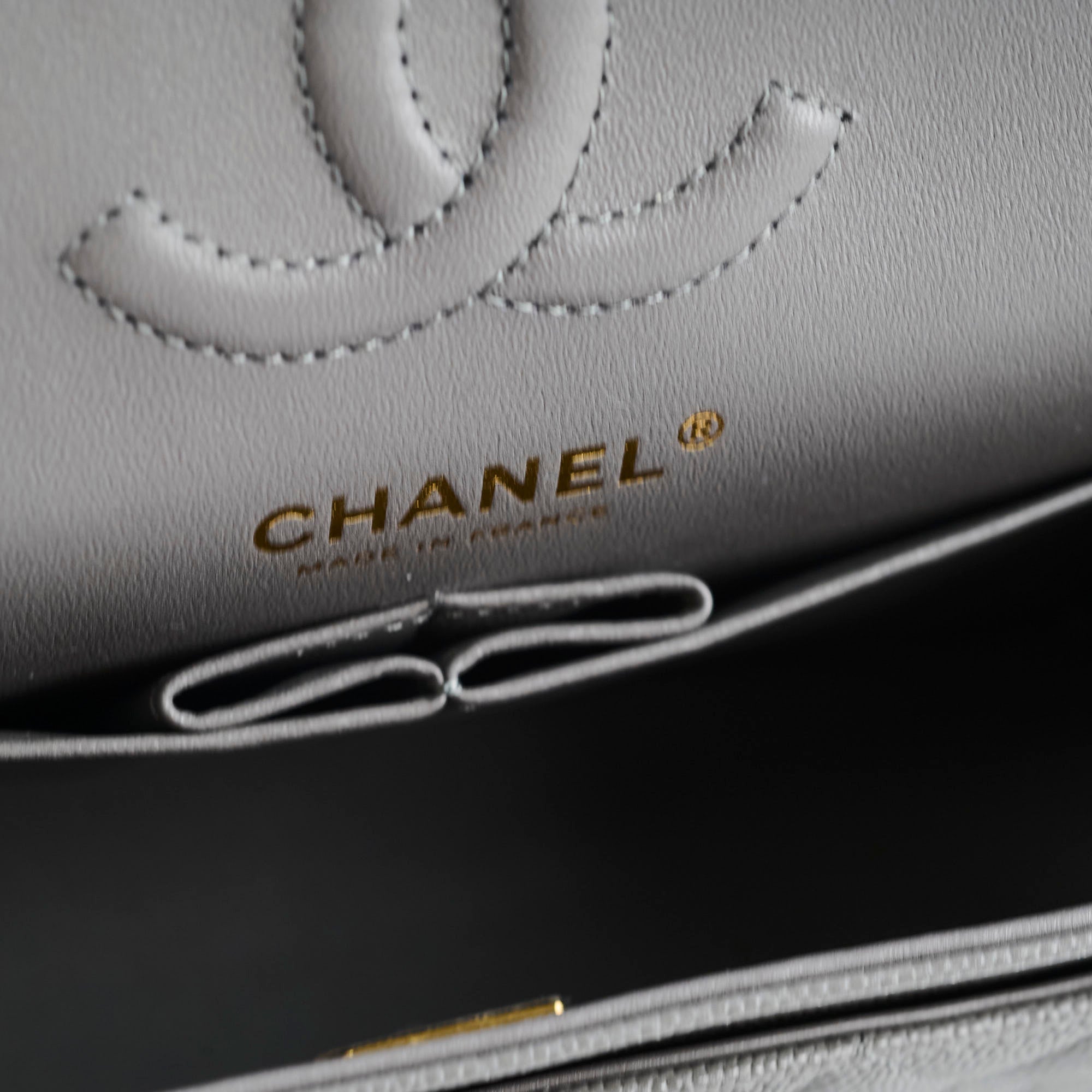 Chanel Small Classic Flap Caviar 22B Grey (Microchipped)
