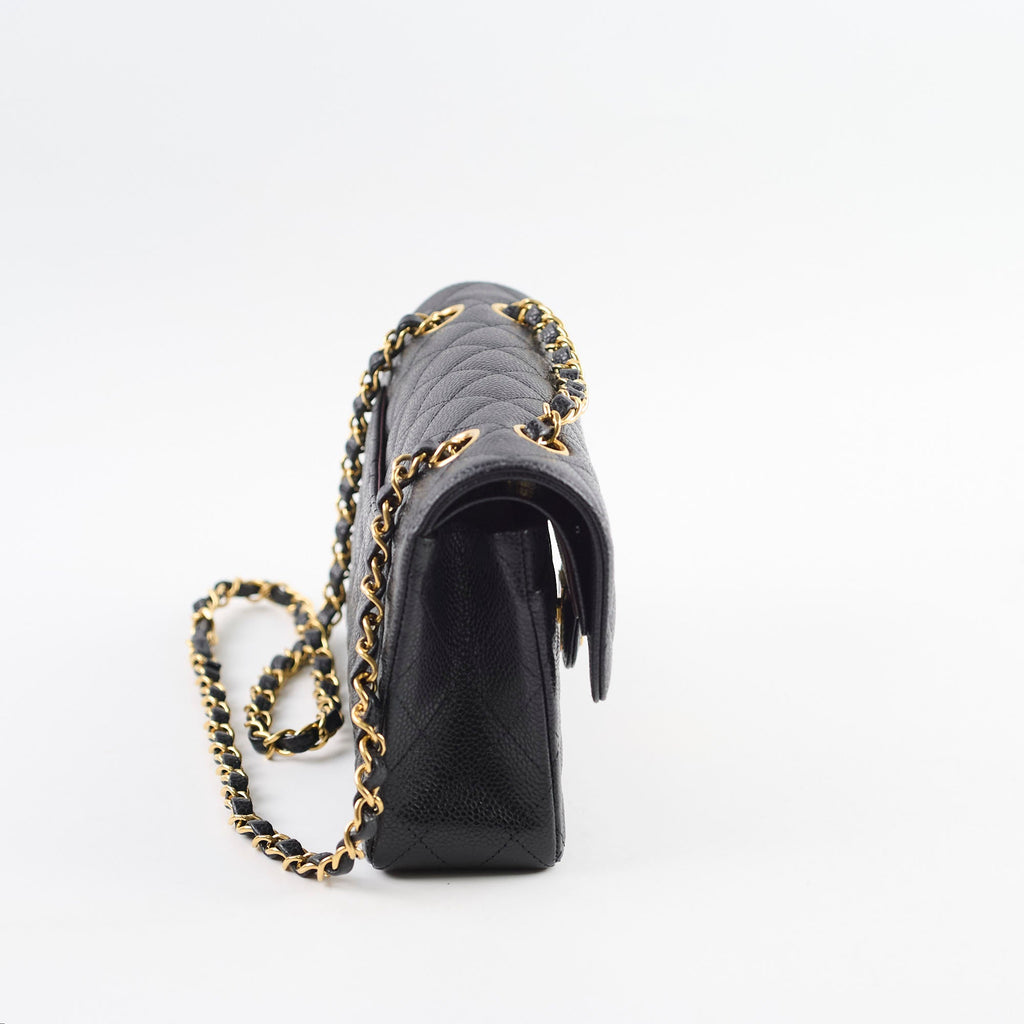 Chanel Small Classic Flap Caviar Black (Microchipped)