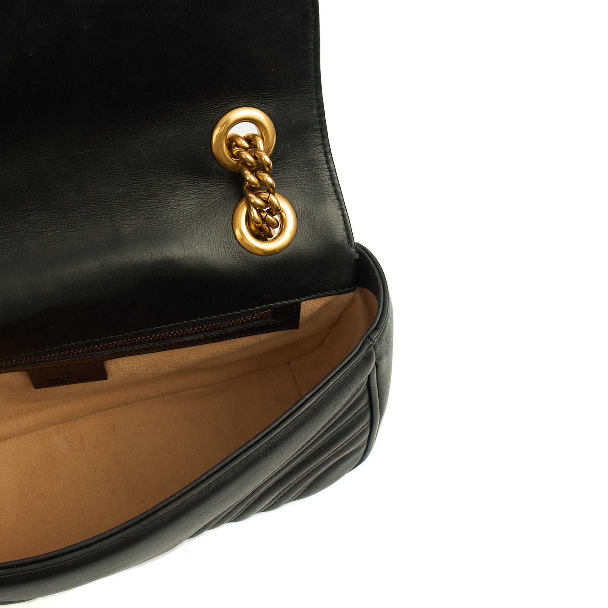Gucci Cross Body Marmont Shoulder Flap Bag - Small in Black, Leather