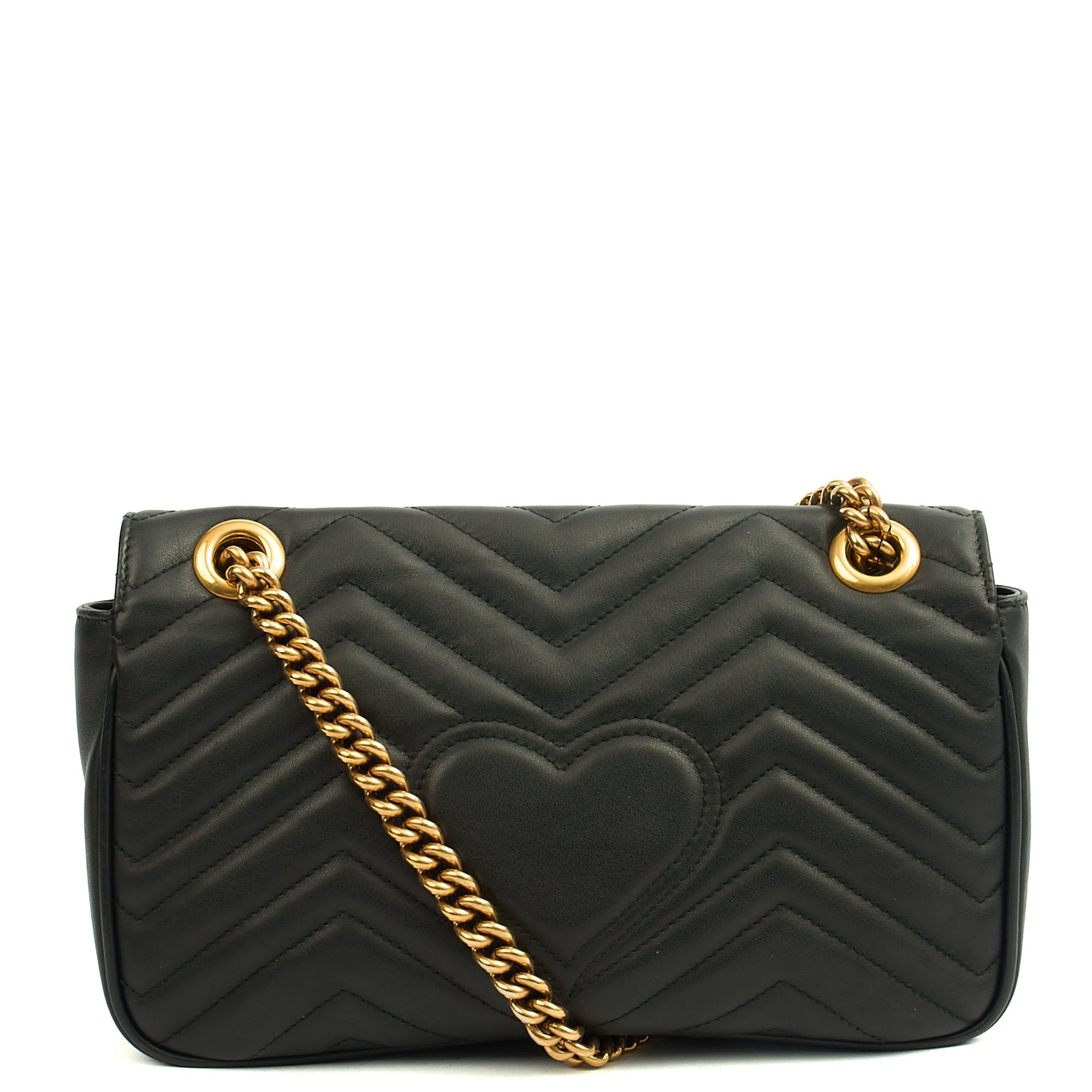 Gucci Cross Body Marmont Shoulder Flap Bag - Small in Black, Leather
