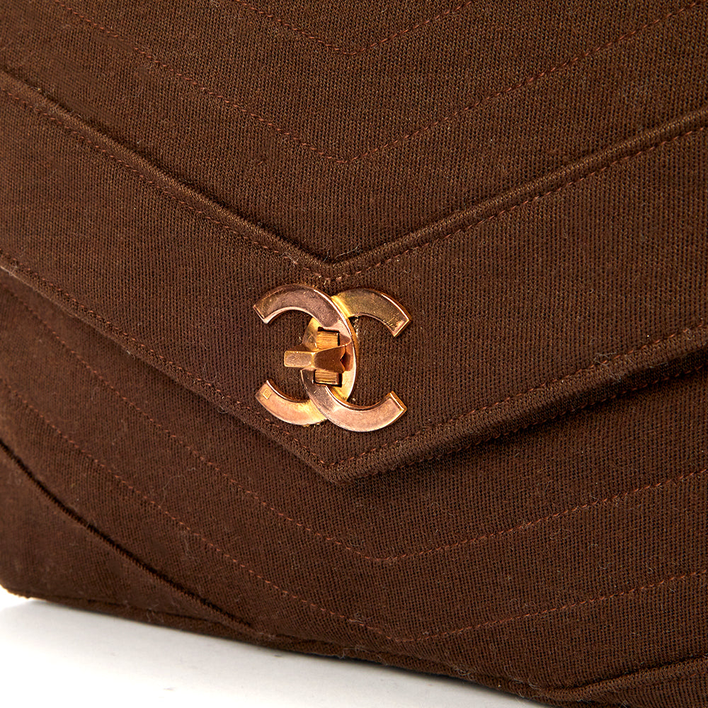 Chanel Shoulder Bag Vintage Flap Bag  in Brown Fabric