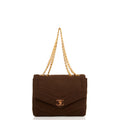 Chanel Shoulder Bag Vintage Flap Bag  in Brown Fabric