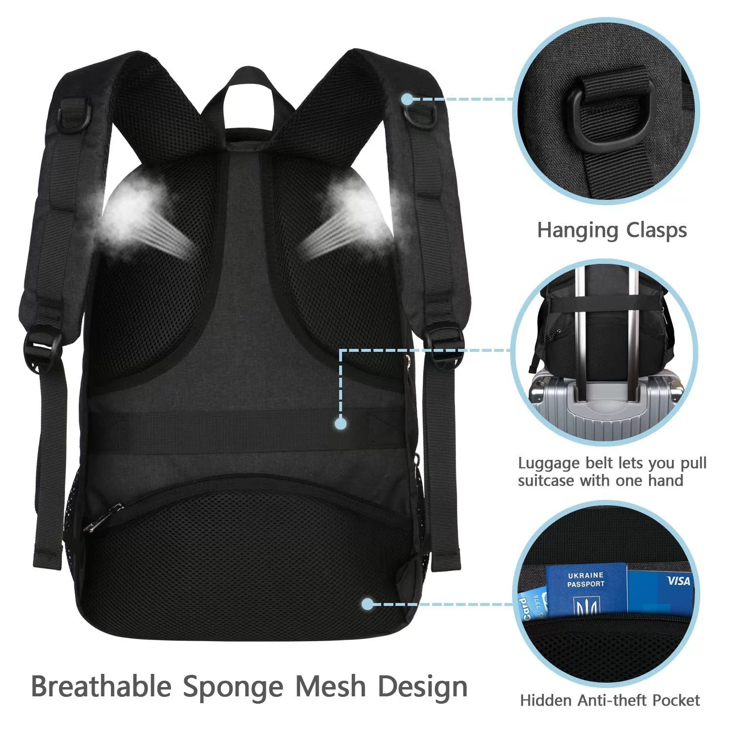 Men's High-End Large-Capacity Business Backpack Travel Laptop Backpack ZK415