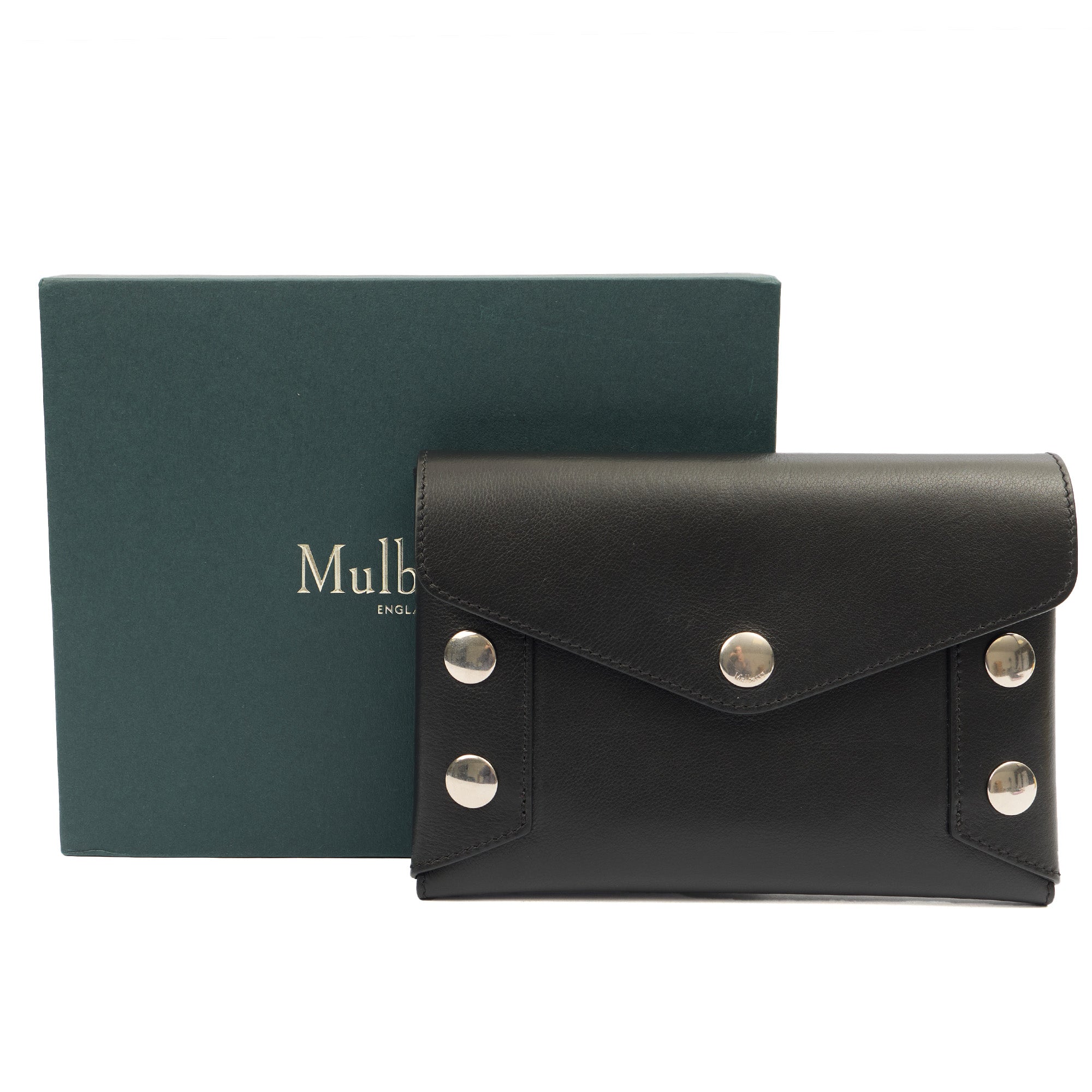 Mulberry Clutch Envelope Pouch in Black, Leather