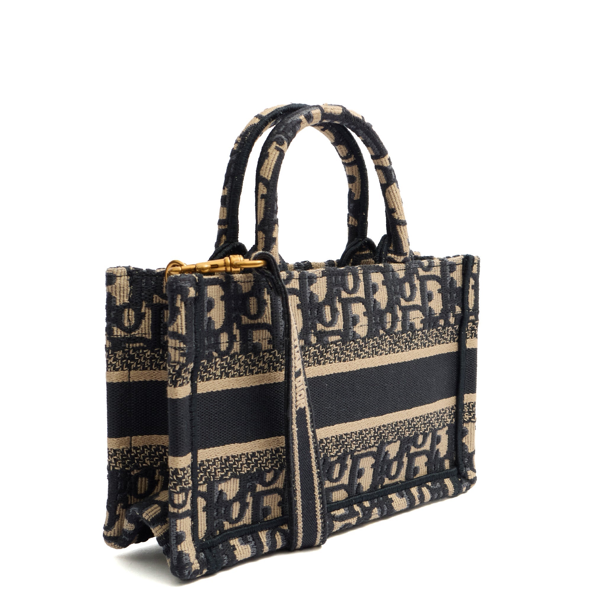Christian Dior Mini Bag Book Tote- Mini  in Blue, Dior Oblique Embroidery