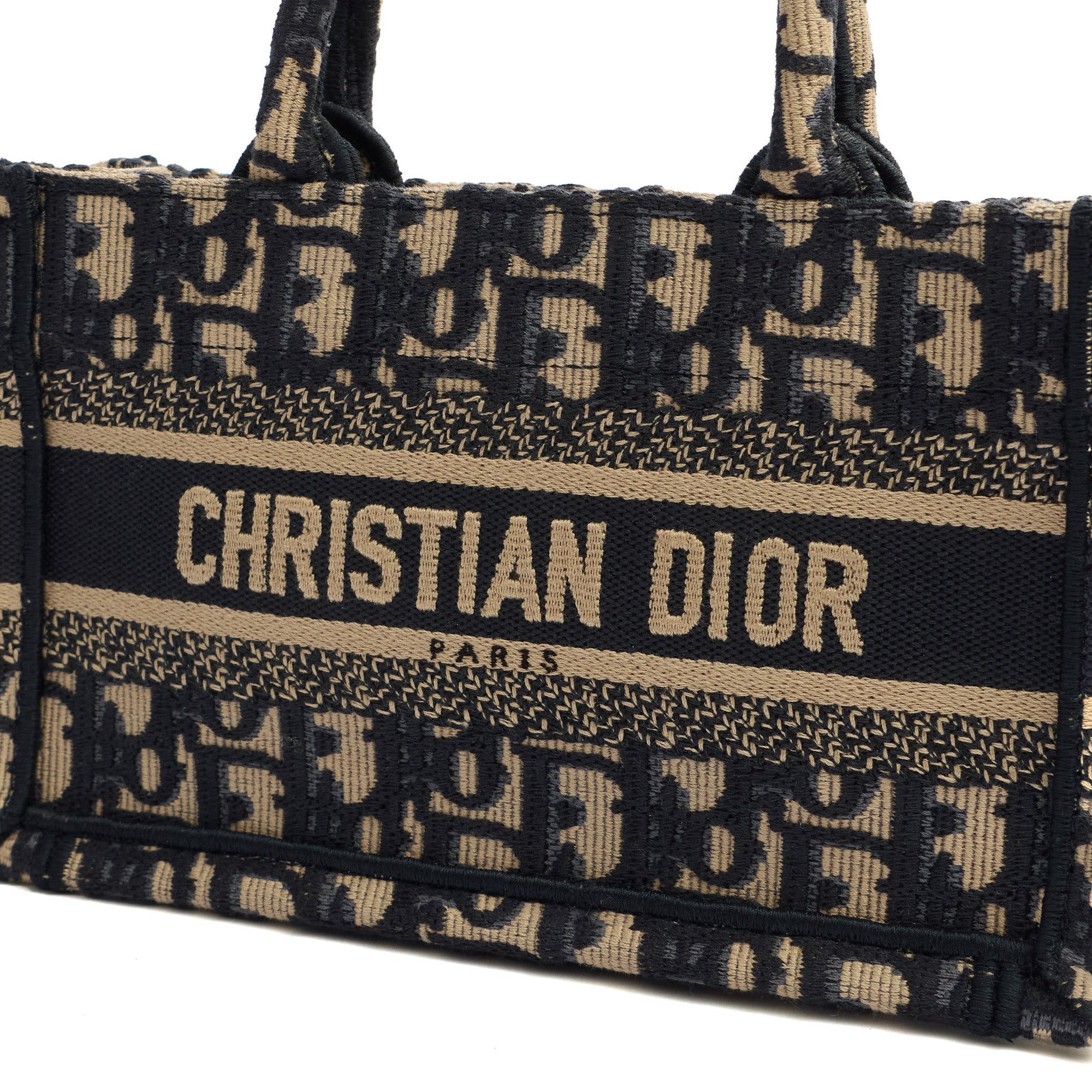 Christian Dior Mini Bag Book Tote- Mini  in Blue, Dior Oblique Embroidery