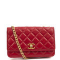 Chanel Cross Body Pearl Crush Wallet on Chain in Red, Lambskin Leather