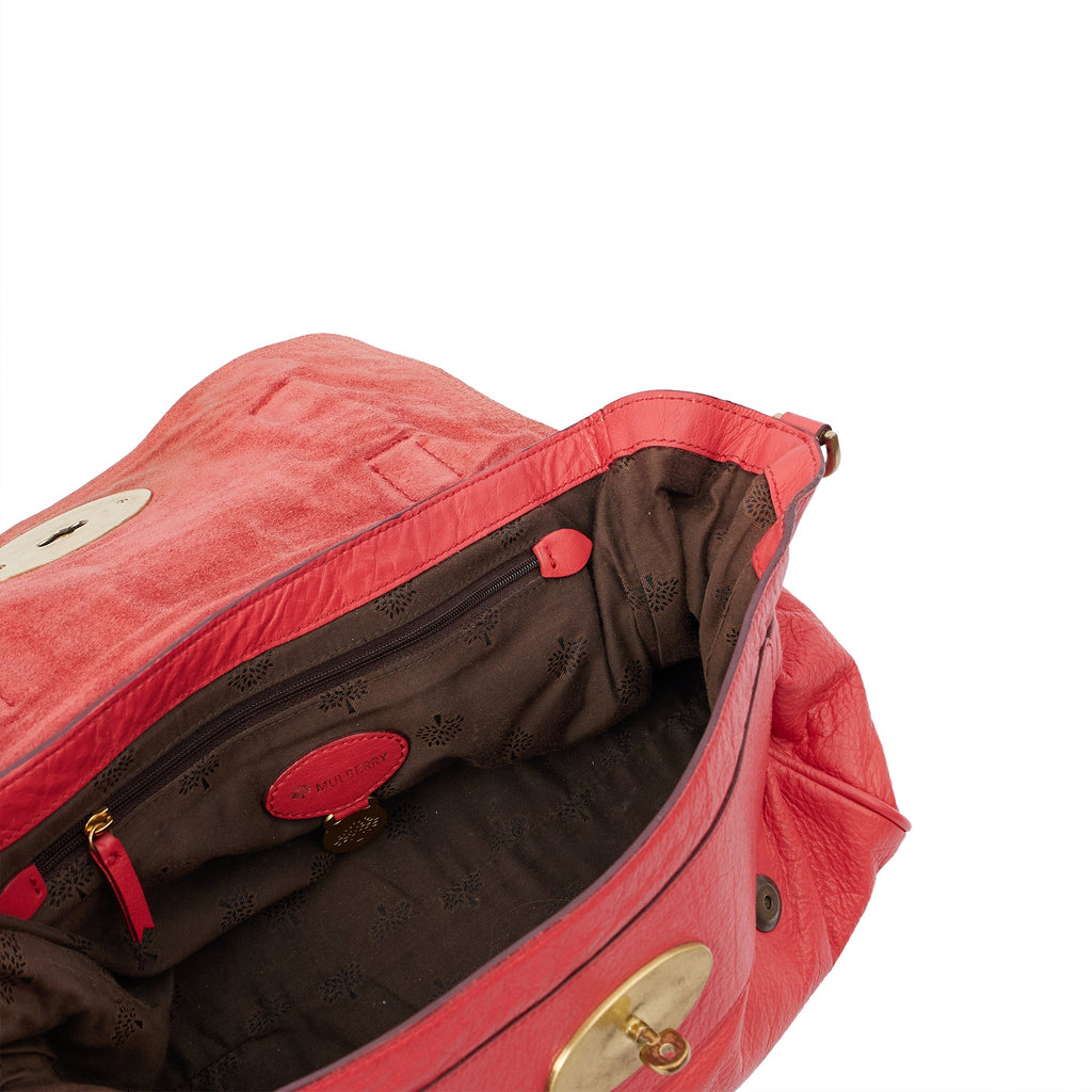 Mulberry Tote Alexa in Lipstick Red, Calfskin Leather