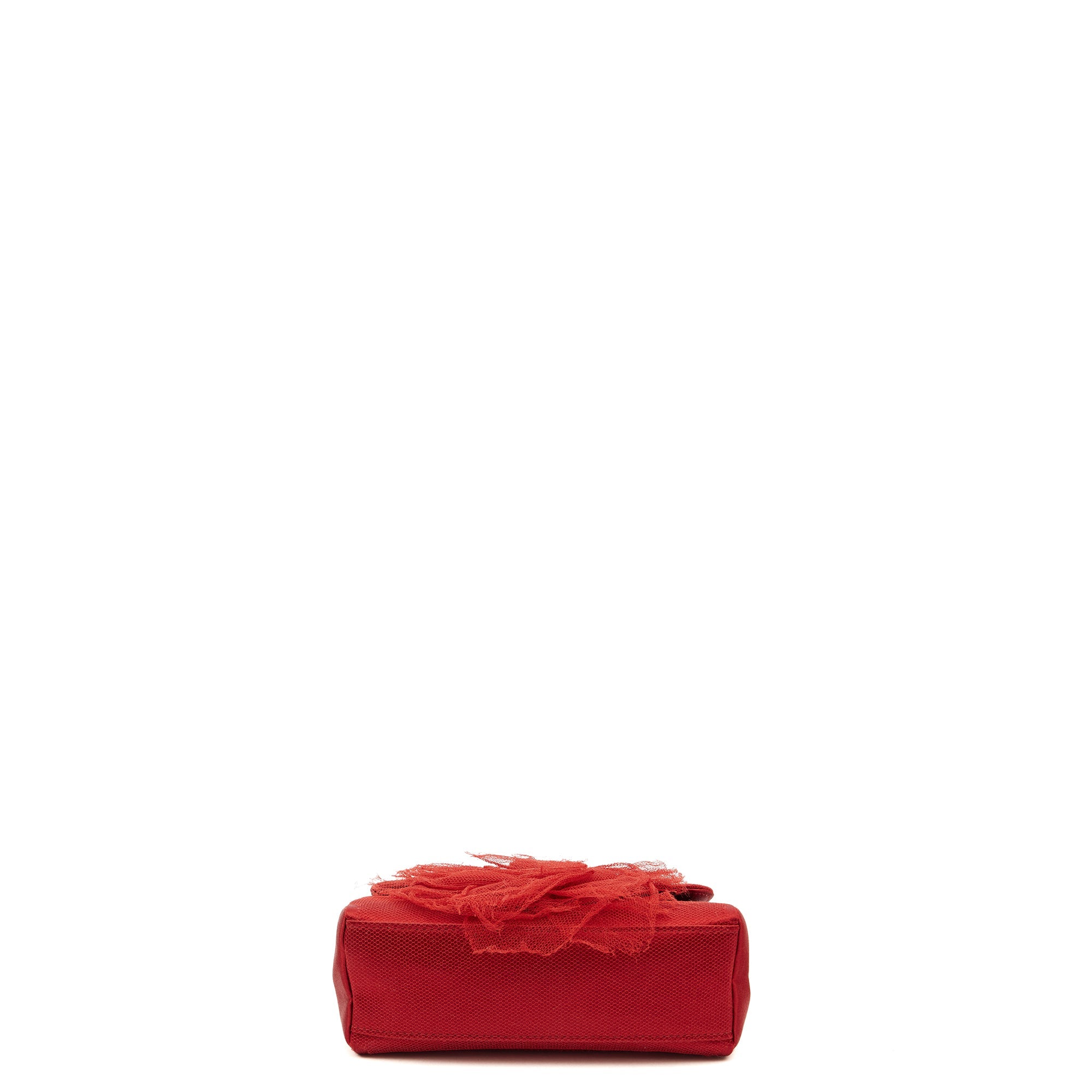 Chanel Mini Bag Camellia Clutch in Red, Fabric