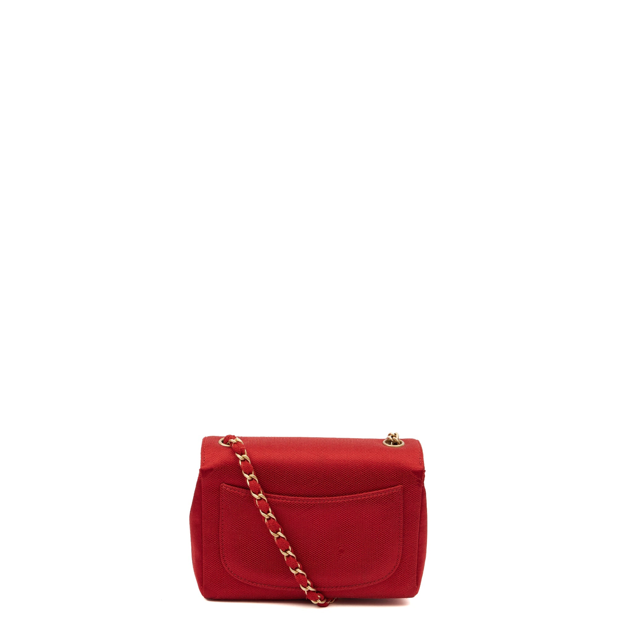 Chanel Mini Bag Camellia Clutch in Red, Fabric