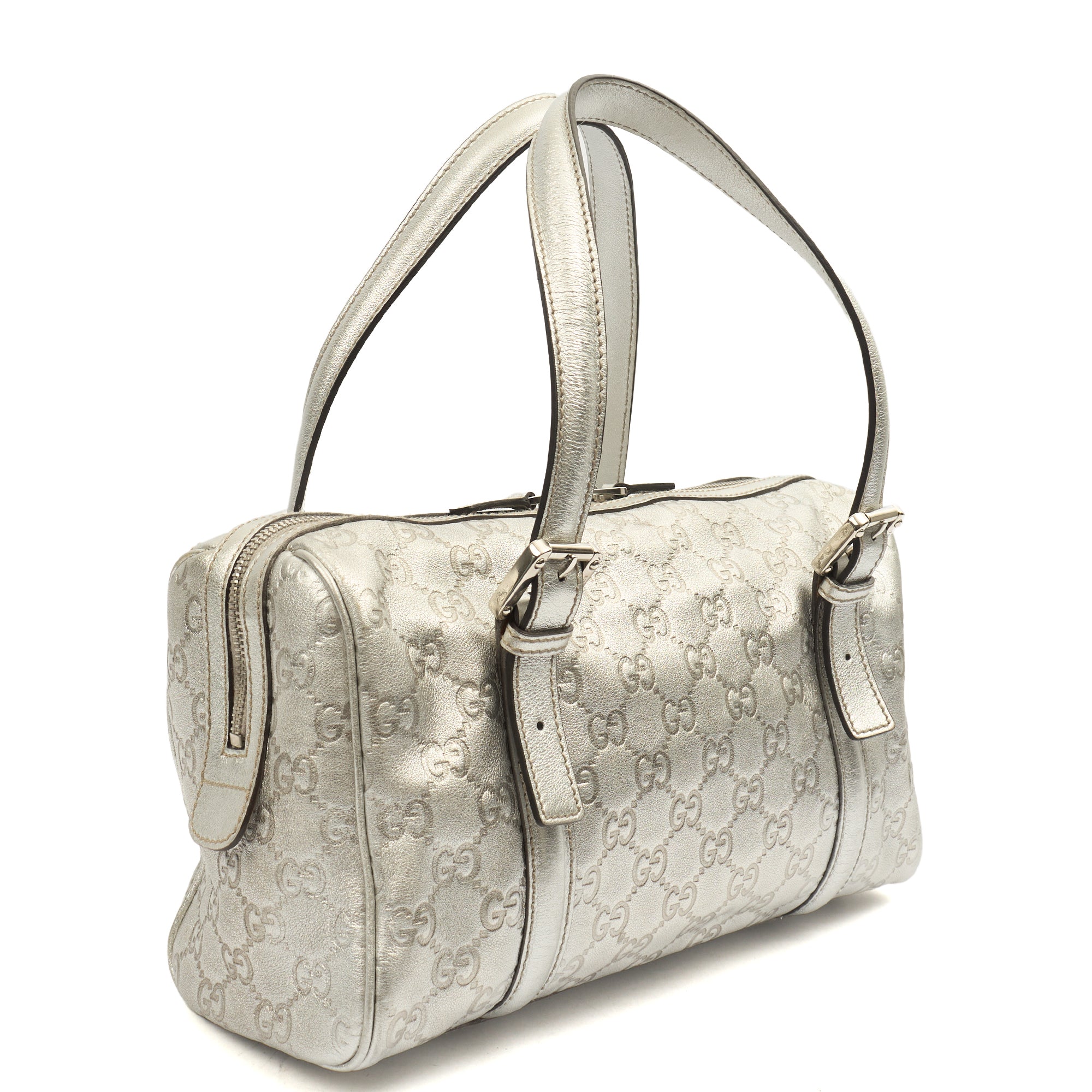 Gucci Top Handle Britt Boston in Metallic, Leather