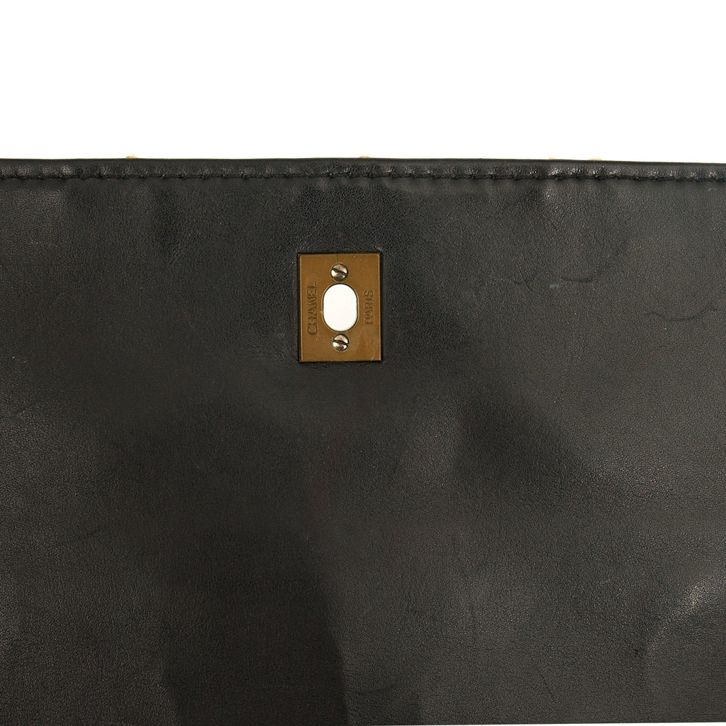 Chanel Shoulder Bag Wildstitch Flap Bag in Black, Leather