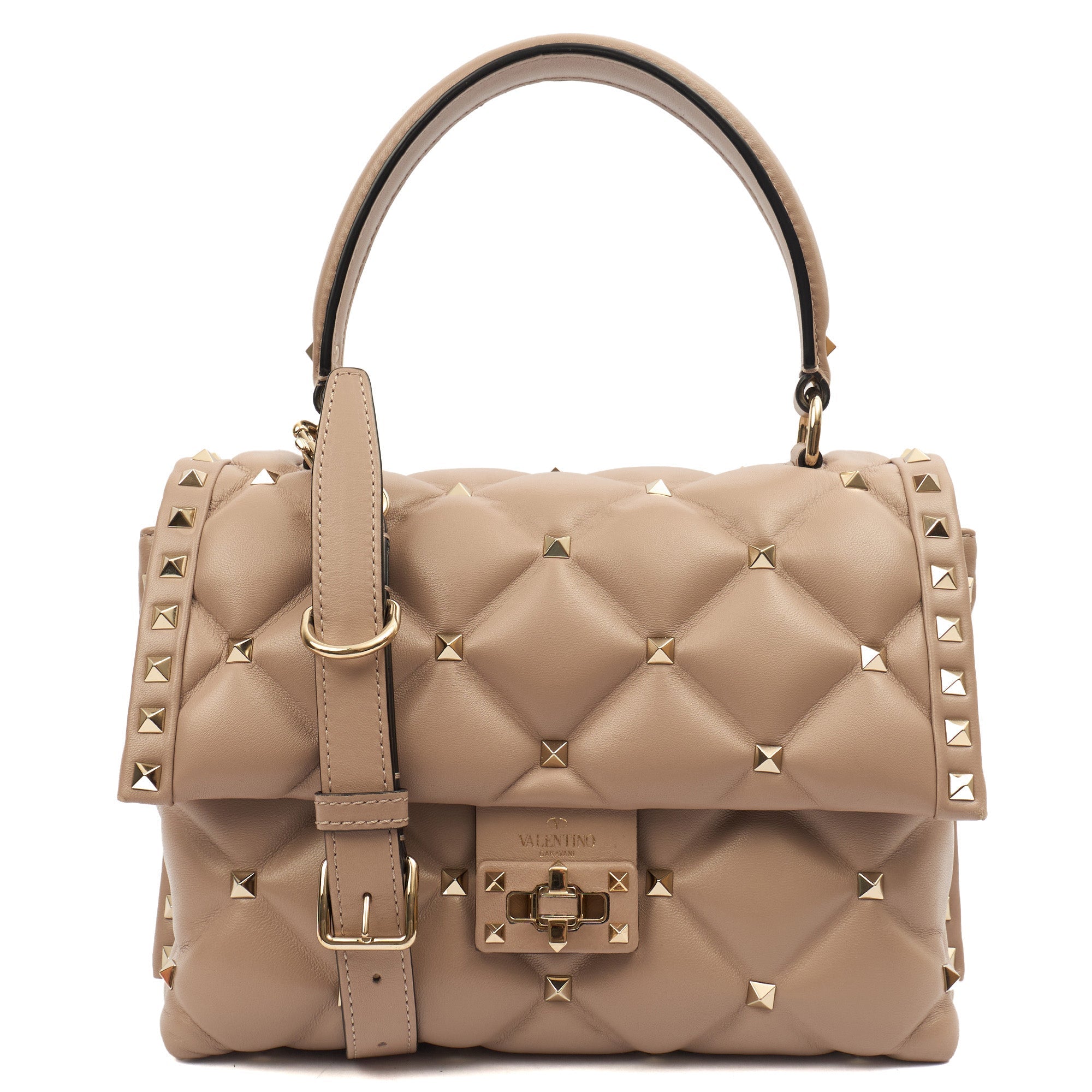 Valentino Top Handle CandyStud Top Handle in Pink, Calfskin