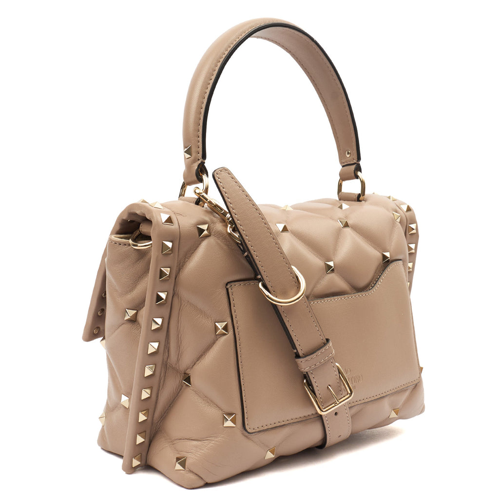 Valentino Top Handle CandyStud Top Handle in Pink, Calfskin