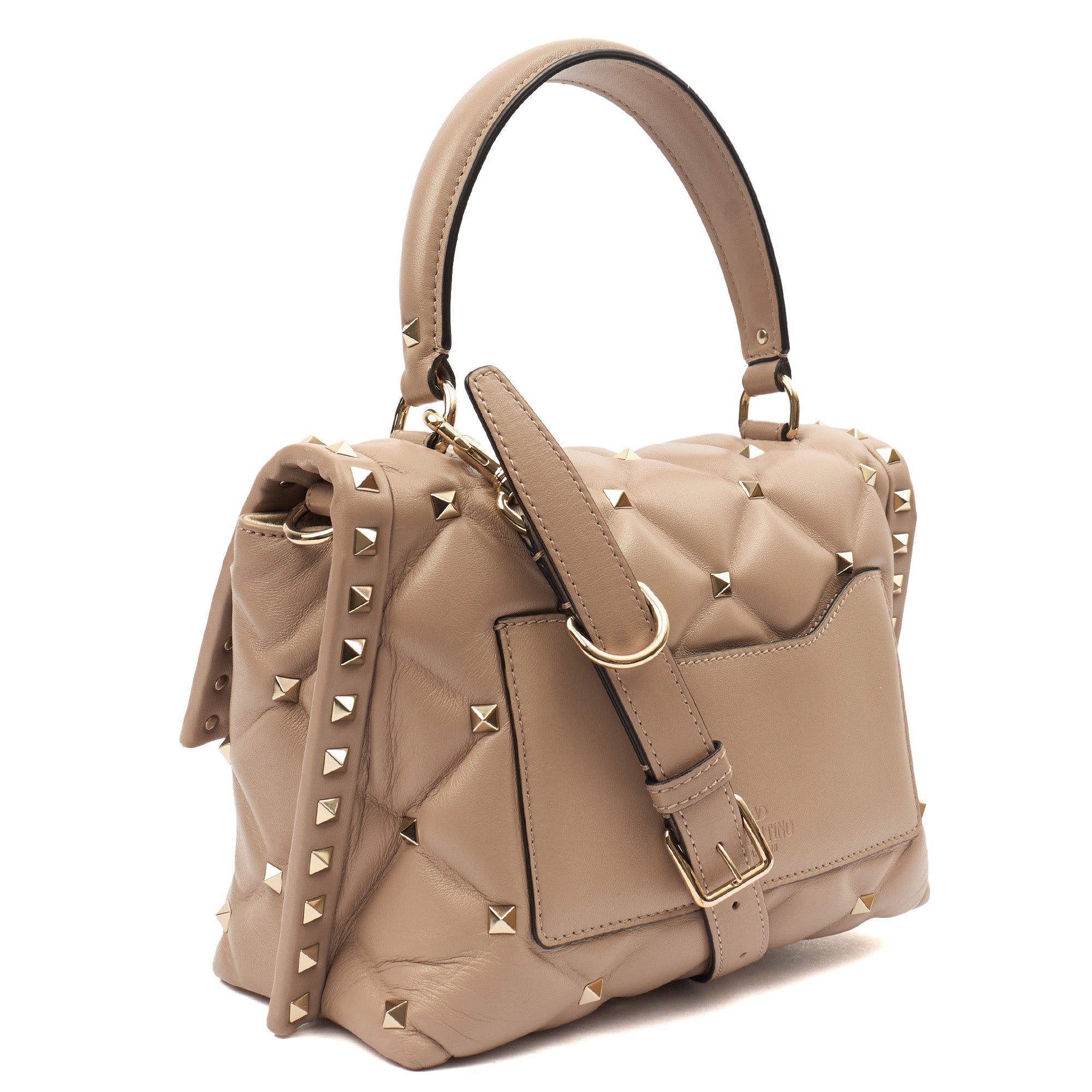 Valentino Top Handle CandyStud Top Handle in Pink, Calfskin