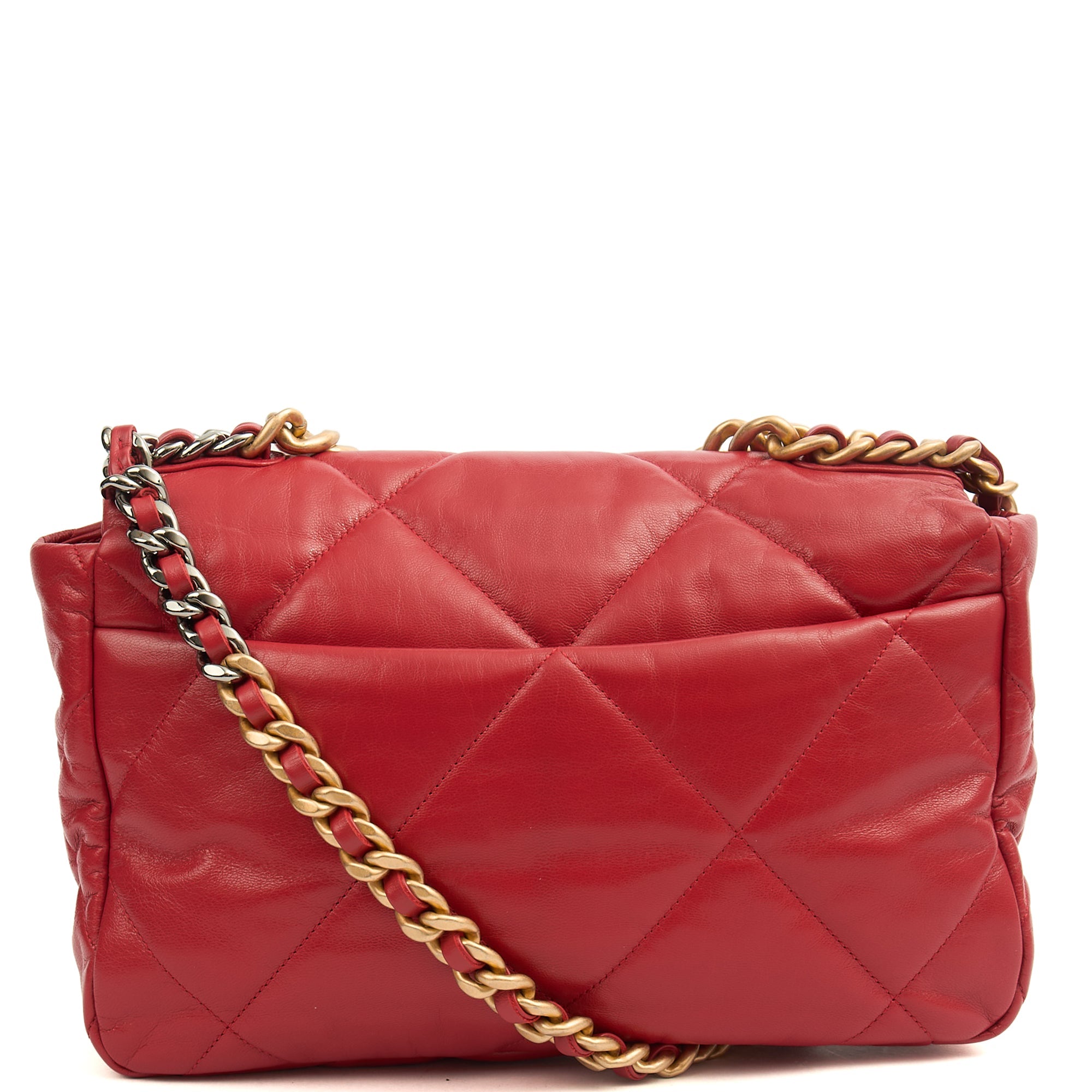 Chanel Shoulder Bag Chanel 19 in Red, Calfskin Leather