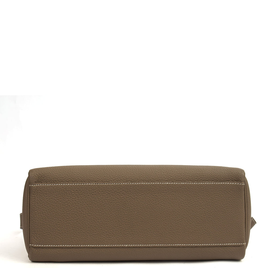 Hermes Cross Body Kelly Messenger in Etoupe, Togo Leather