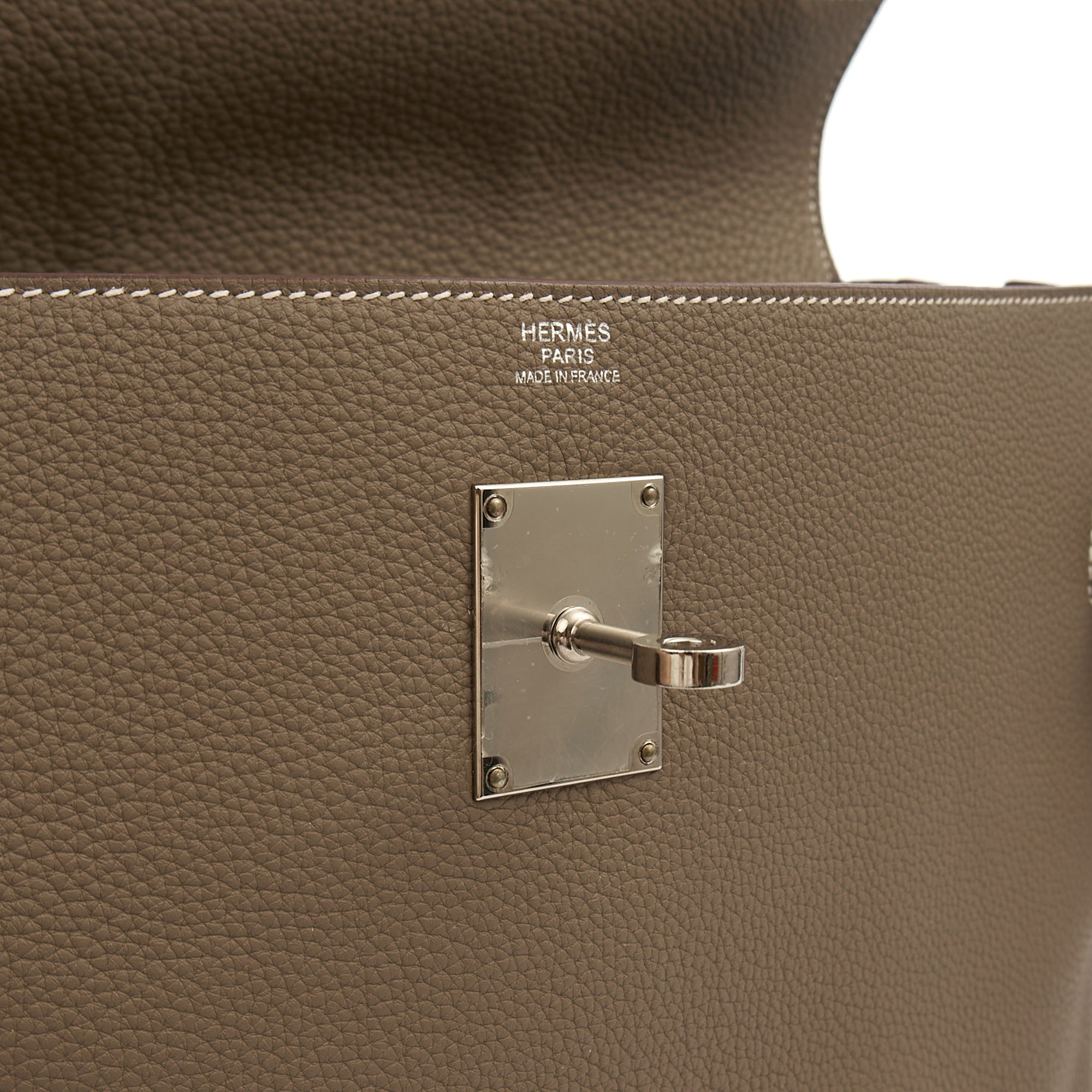 Hermes Cross Body Kelly Messenger in Etoupe, Togo Leather