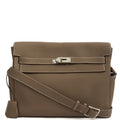 Hermes Cross Body Kelly Messenger in Etoupe, Togo Leather