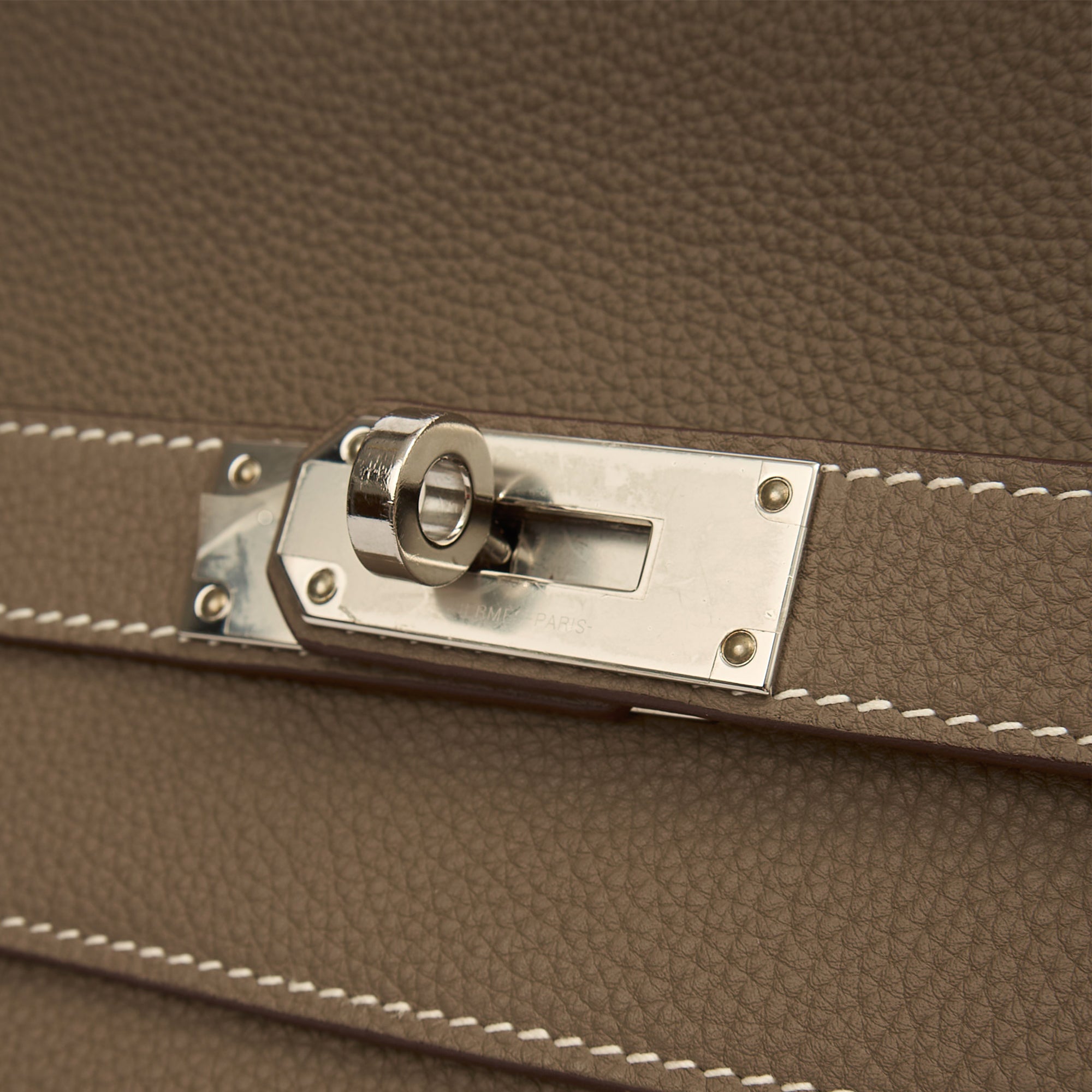 Hermes Cross Body Kelly Messenger in Etoupe, Togo Leather