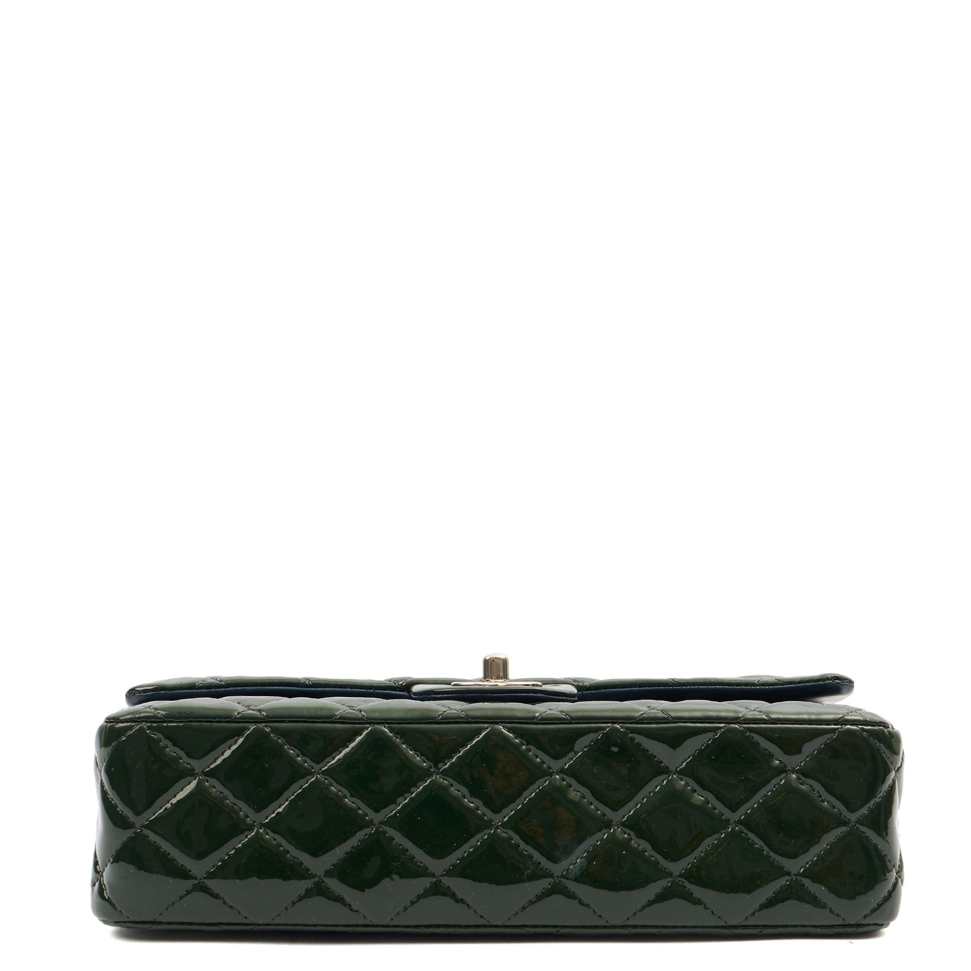 Chanel Shoulder Bag Classic Double Flap - Medium in Green, Patent Leather