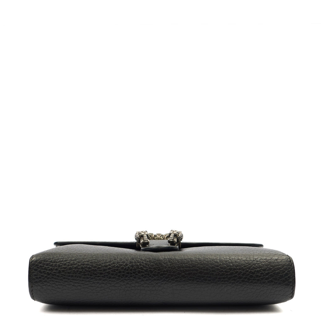 Gucci Clutch Dionysus Chain Wallet in Black, Leather