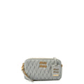 Miu Miu Cross Body Matelasse Crossbody in Blue, Leather