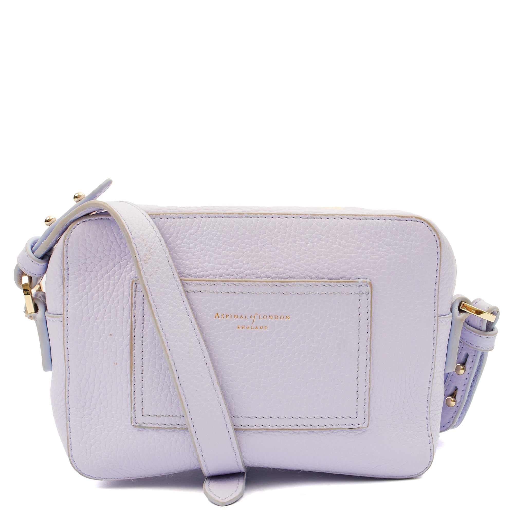 Aspinal of London Cross Body Camera Crossbody in Purple, Leather