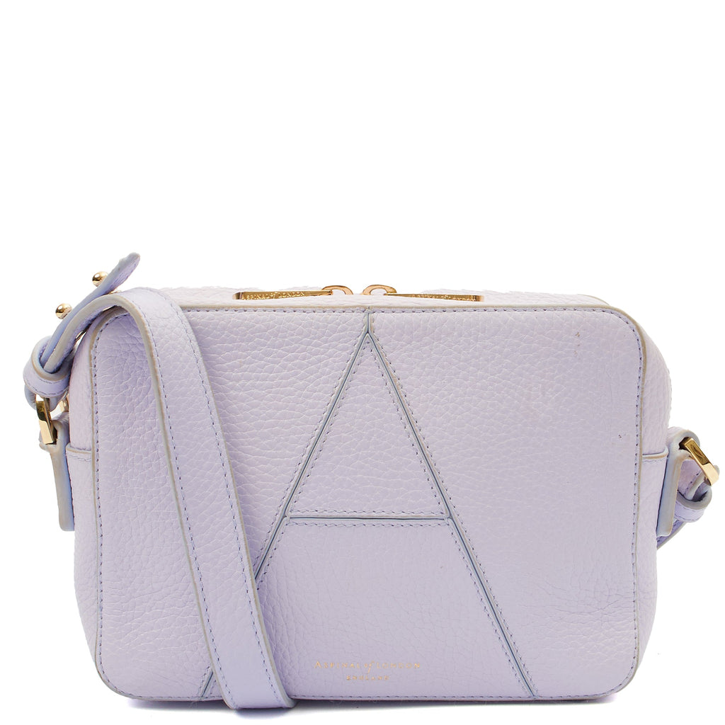 Aspinal of London Cross Body Camera Crossbody in Purple, Leather