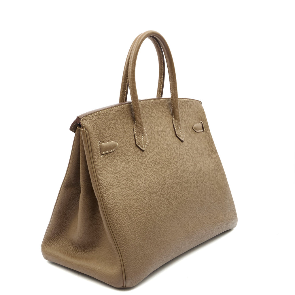 Hermes Tote Birkin 35 in Etoupe, Togo Leather