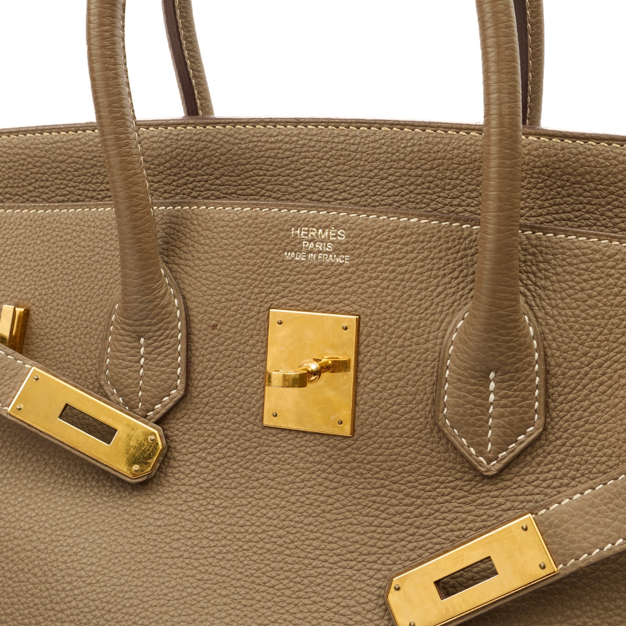 Hermes Tote Birkin 35 in Etoupe, Togo Leather