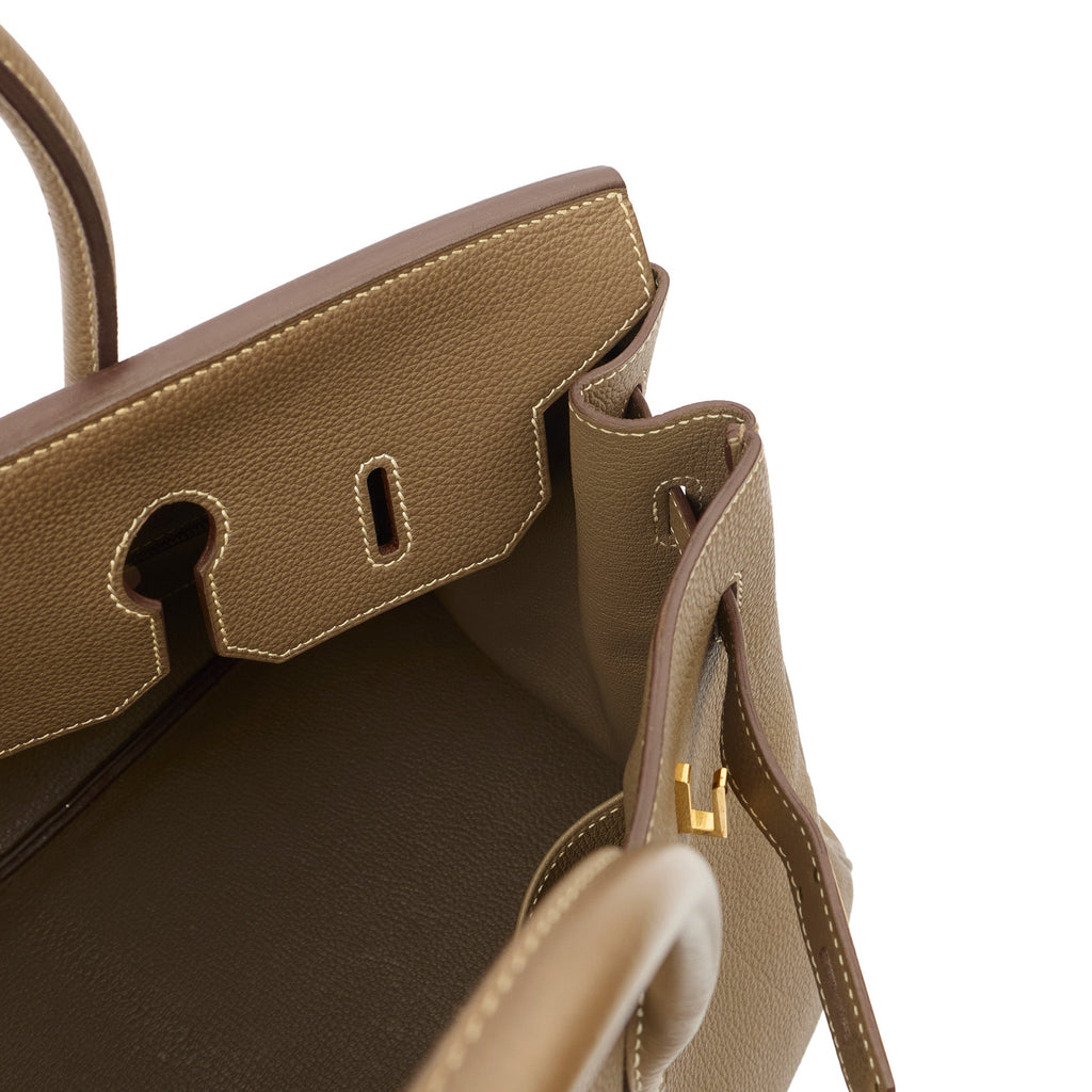 Hermes Tote Birkin 35 in Etoupe, Togo Leather