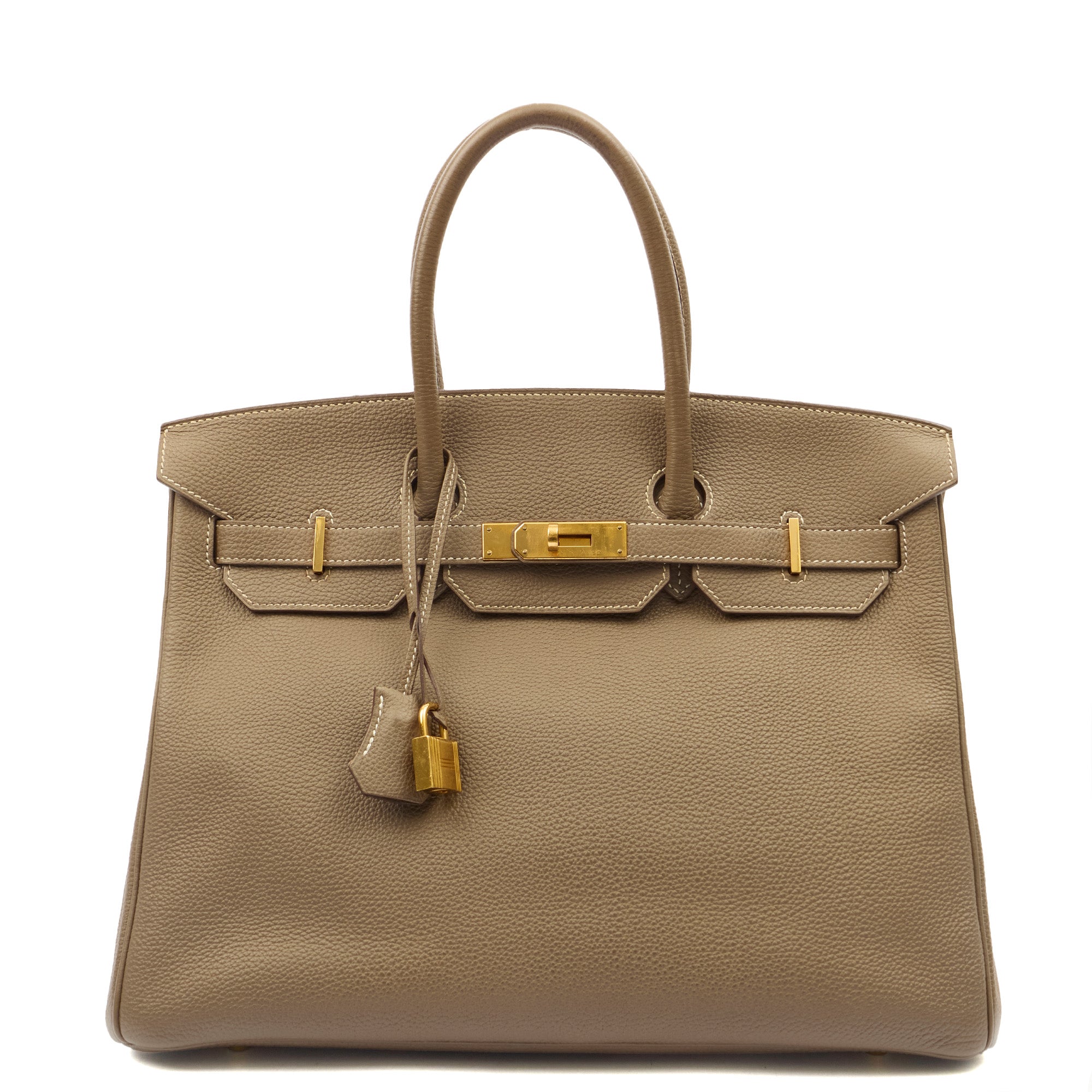 Hermes Tote Birkin 35 in Etoupe, Togo Leather
