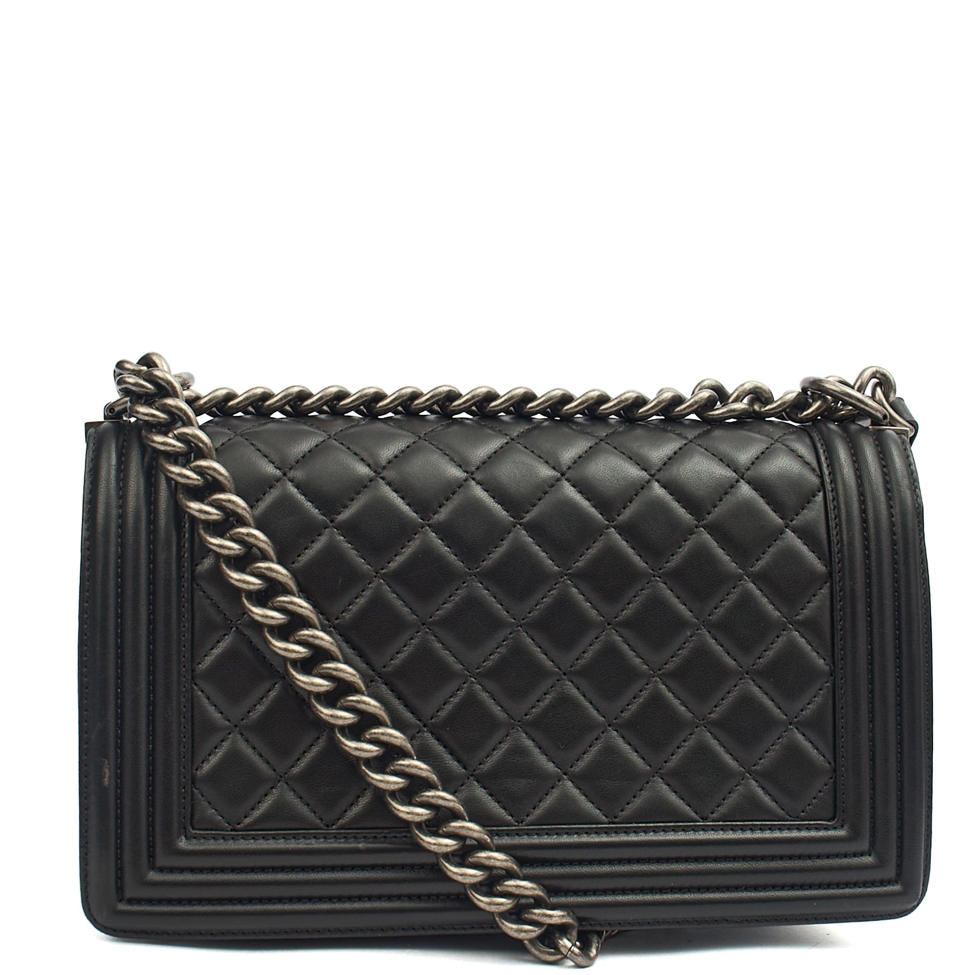 Chanel Shoulder Bag Boy - Medium in Black, Lambskin Leather