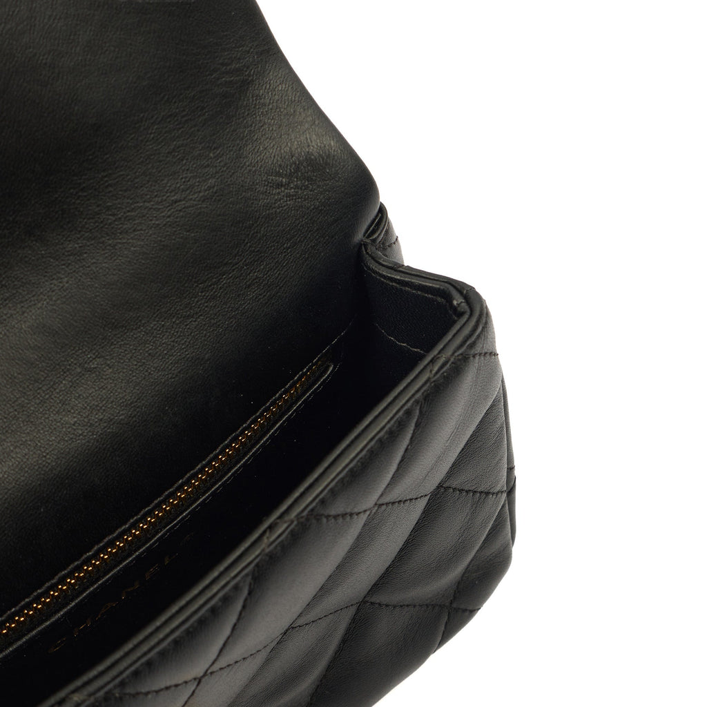 Chanel Top Handle Flap Bag with Top Handle - Small in Black, Lambskin Leather