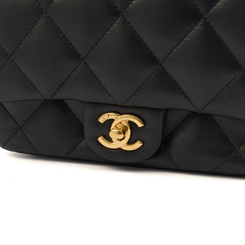 Chanel Top Handle Flap Bag with Top Handle - Small in Black, Lambskin Leather