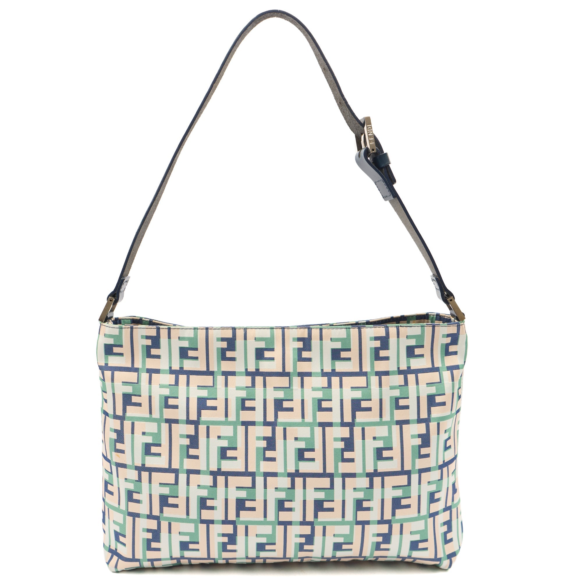 Fendi Shoulder Bag Zucca Tote in Green, Leather