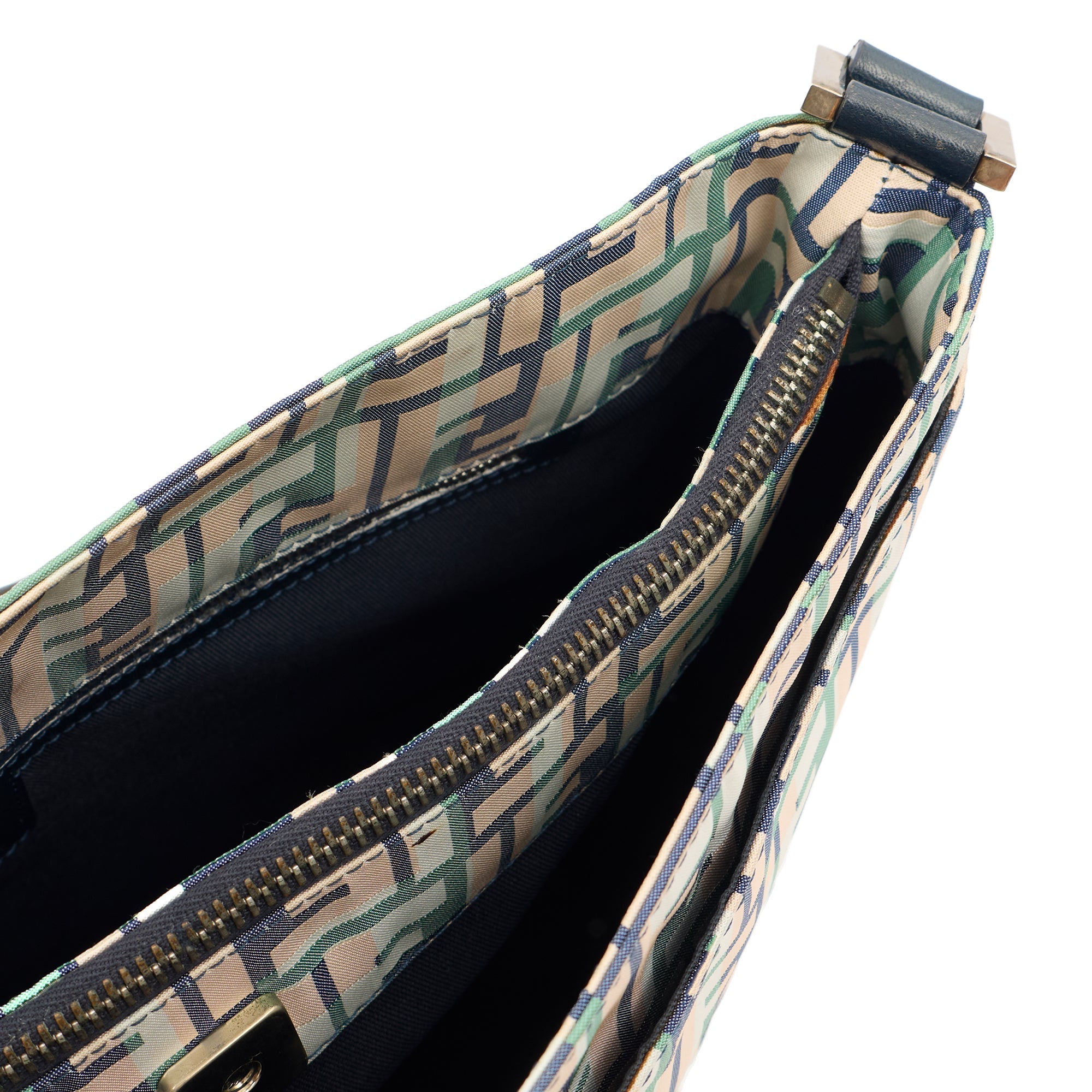 Fendi Shoulder Bag Zucca Tote in Green, Leather