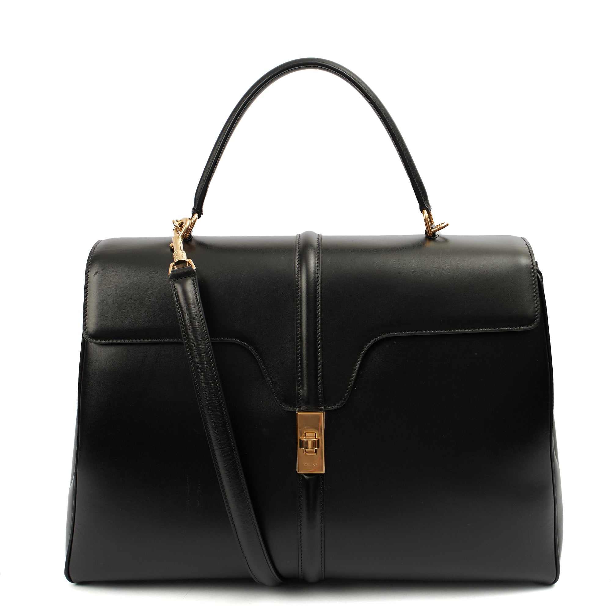 Celine Tote Box Bag - Medium in Black, Leather