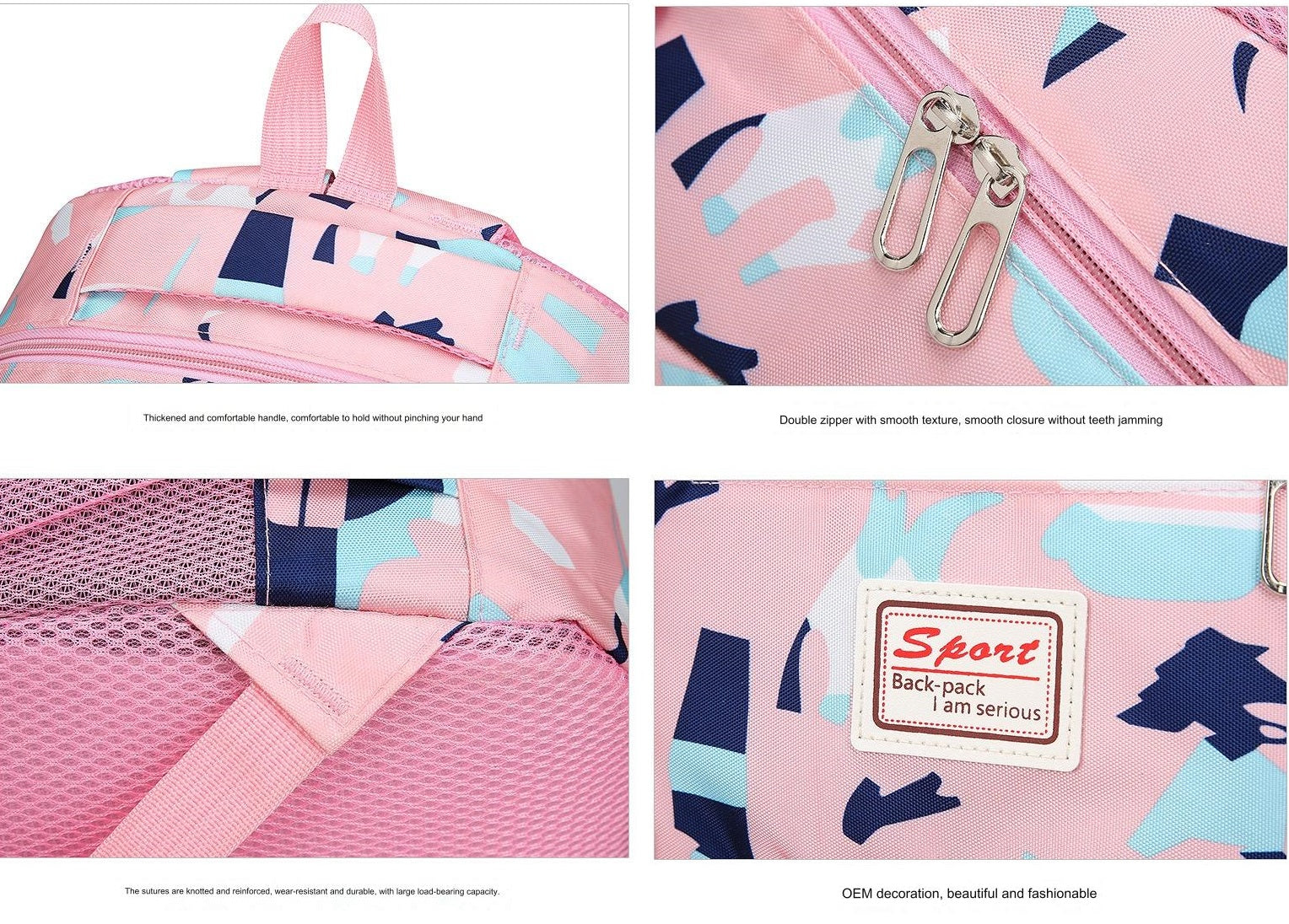 School Bag Multifunction Colorful Printing Backpack 1639-7