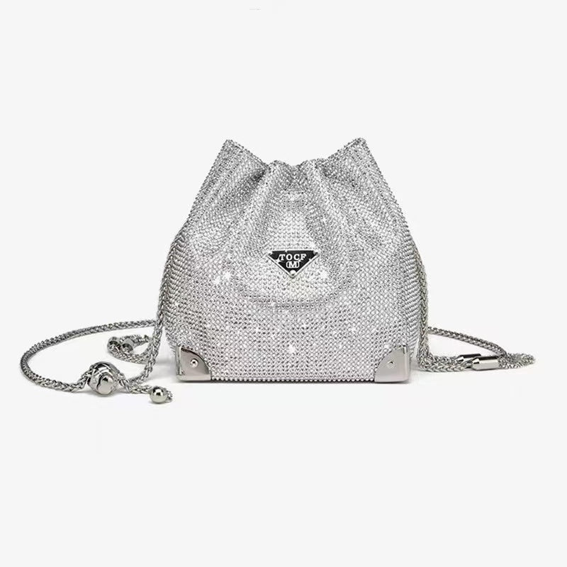 TOCF Brand Orignal Bucket Bag | Bridal purse for wedding | Crystal Diamond With Box and Invoices | 1400-1