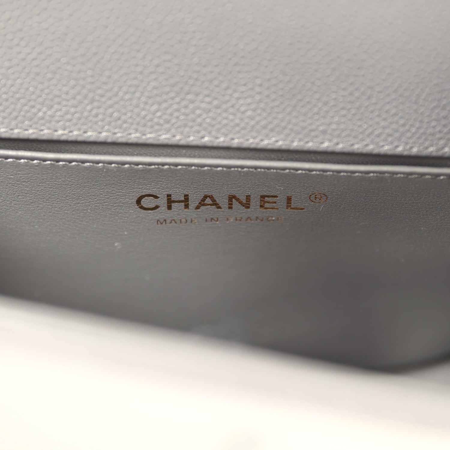 Chanel Small Boy Messenger Bag Dark Grey Shiny Caviar Antique Gold Hardware