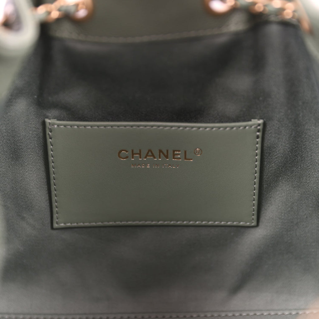 Chanel Small 25 Hobo Bag Khaki Caviar Antique Gold Hardware