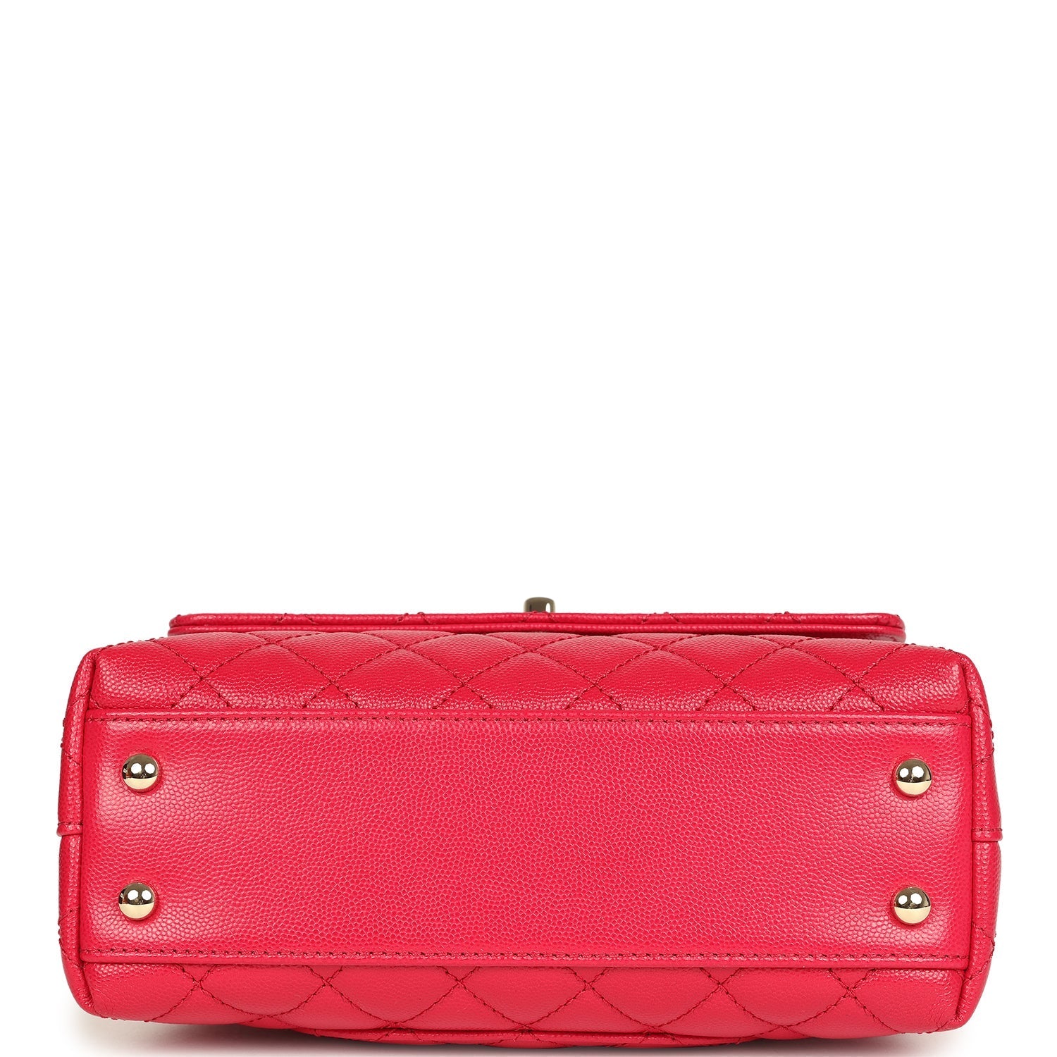 Chanel Mini Coco Top Handle Flap Bag Dark Red Shiny Caviar and Burgundy Lizard Light Gold Hardware